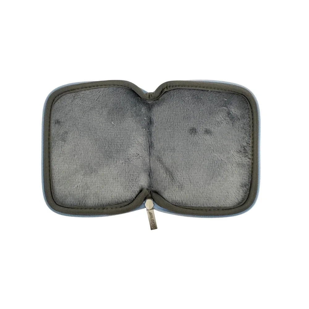 Mosiso Light Blue Padded‎ Tech Accessory Case Zippered Faux Fur Lining Neutral